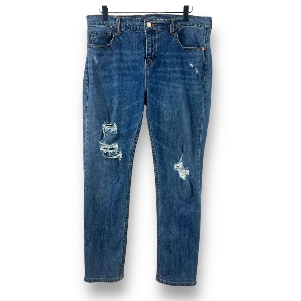 Old Navy Women's 10 Boyfriend Style Straight Leg Jeans Distressed Denim Casual